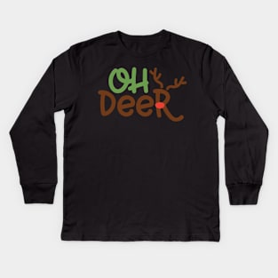 Oh Deer Funny Matching Christmas Gifts For Men Women Kids Kids Long Sleeve T-Shirt